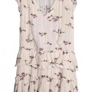 Skylar + Madison Women's White Floral Tiered V Neck Sundress Size Large
